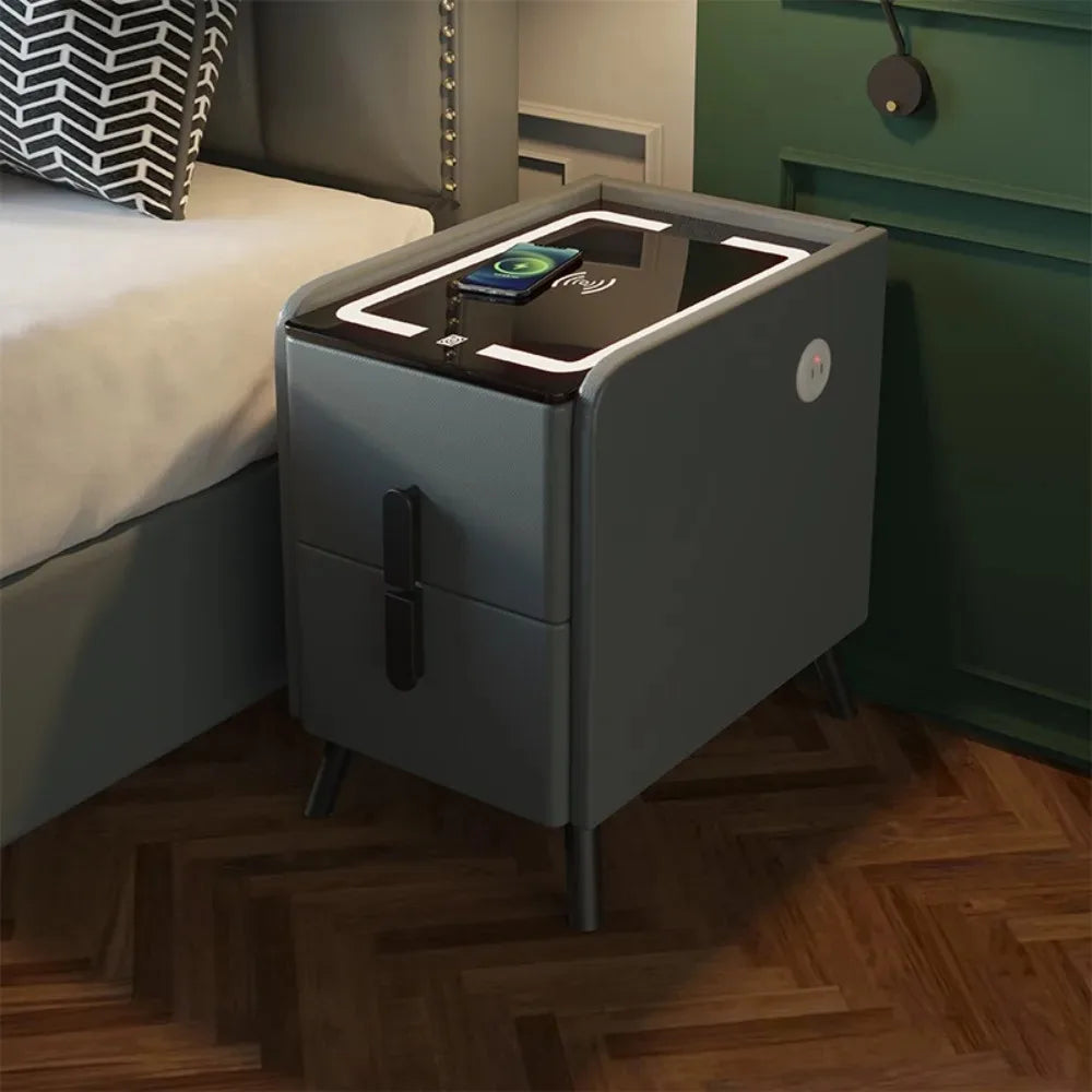 Smart LED Bedside Table with Wireless Charging & Bluetooth Speaker
