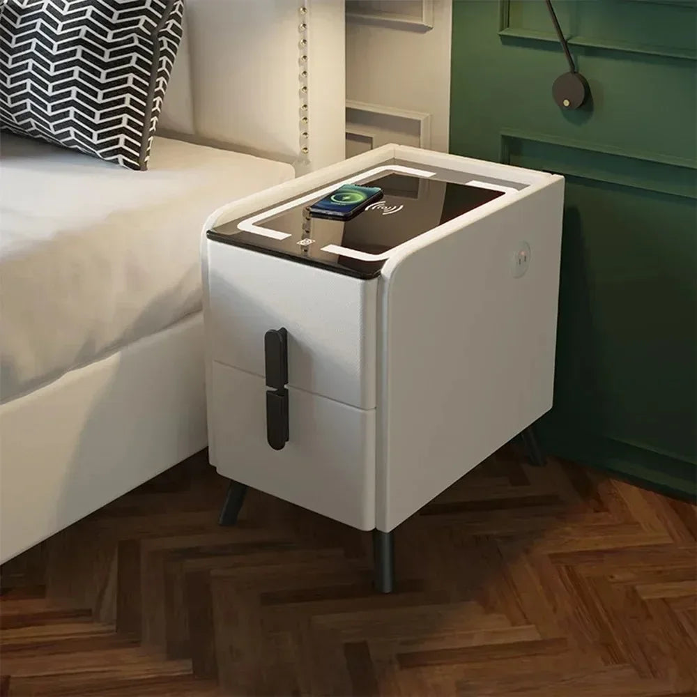 Smart LED Bedside Table with Wireless Charging & Bluetooth Speaker